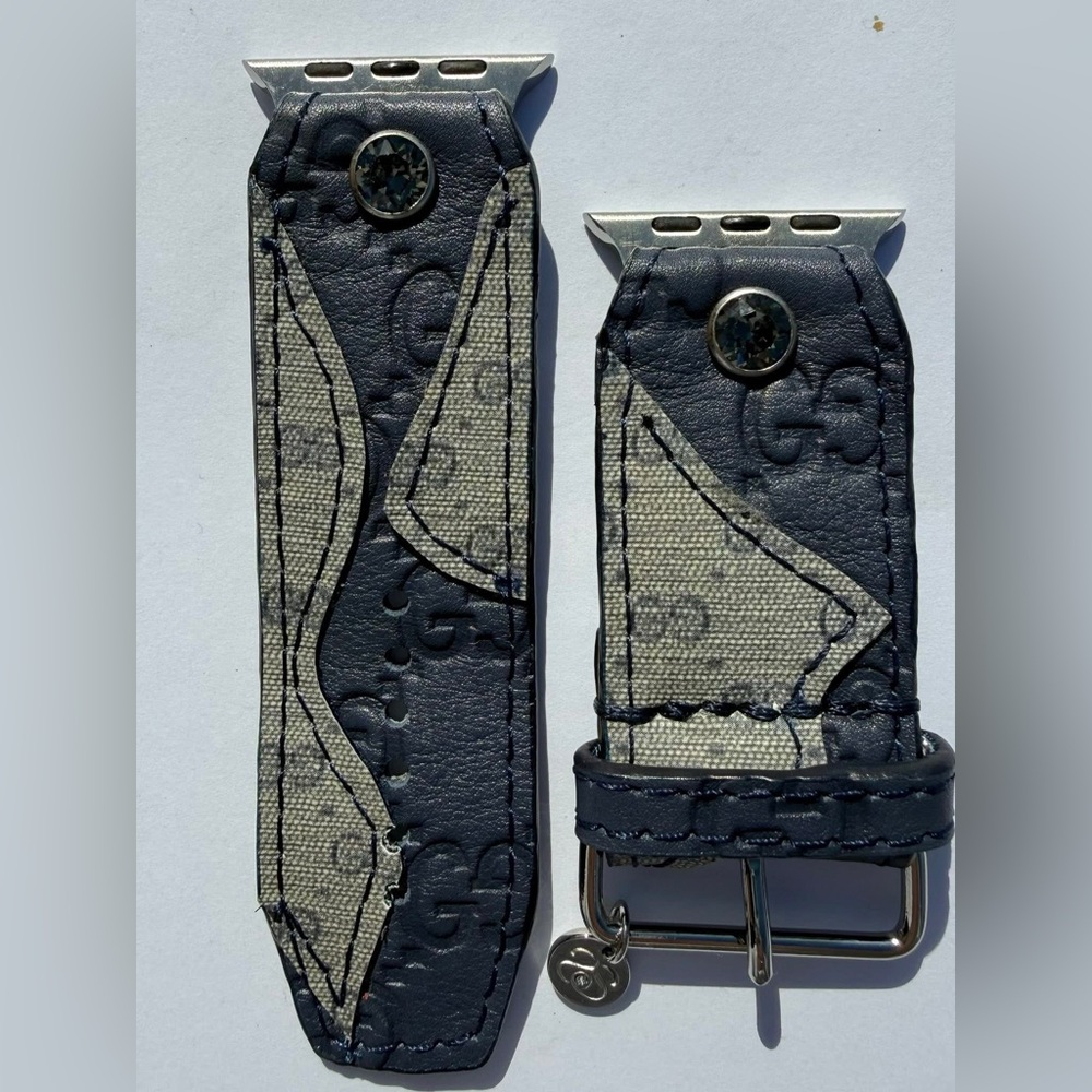 Spark*l Size 2 - Gucci Midnight Navy And Navy Micro GG Watchband